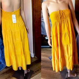 Gorgeous-TagsON-sunflower off-shoulder maxi (2 outfits for 1 in description)